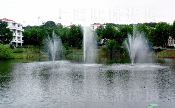 浮水喷泉式曝气机应用于景观湖