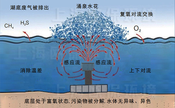 涌泉式曝气机工作及净水原理