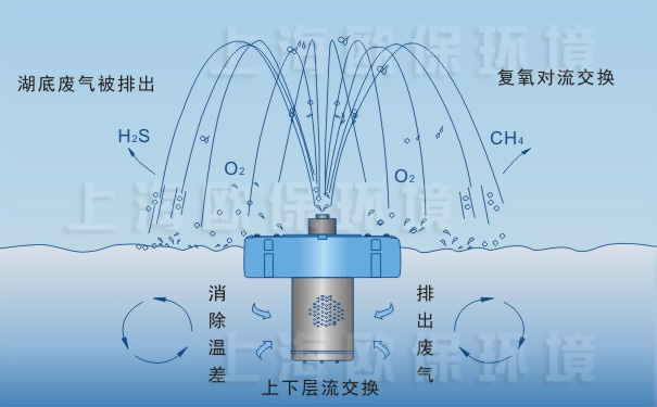 CHRYS喷泉曝气机净水原理图